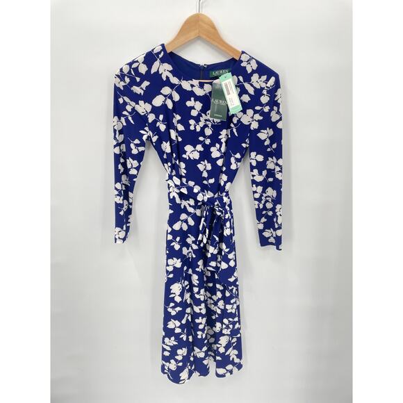 Lauren Ralph Lauren NWT Stitch Fix Anja Long Sleeve Stretch Dress in Blue // 0 - Picture 2 of 9